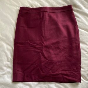 J. Crew Burgundy “The Pencil Skirt” Size 4 New With Tags